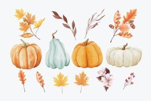 Watercolor Autumn Elements vector