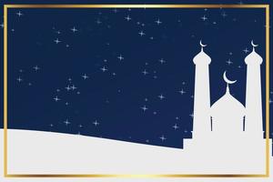 islamic background with msoque and moon vector