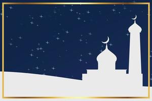 islamic background with msoque and moon vector