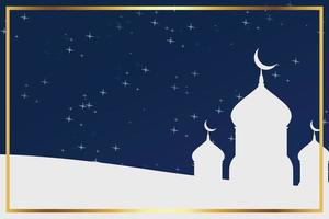 islamic background with msoque and moon vector