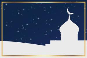 islamic background with msoque and moon vector
