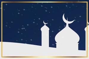 islamic background with msoque and moon vector