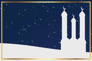 islamic background with msoque and moon vector