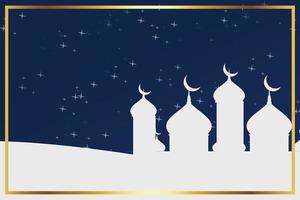 islamic background with msoque and moon vector