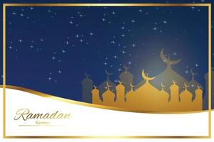 islamic background with msoque and moon vector