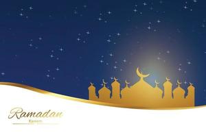 islamic background with msoque and moon vector