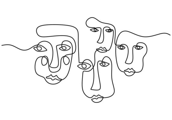 One Line Face Vector Art, Icons, and Graphics for Free Download