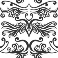 Black and white colored seamless pattern of ornamental boho vector