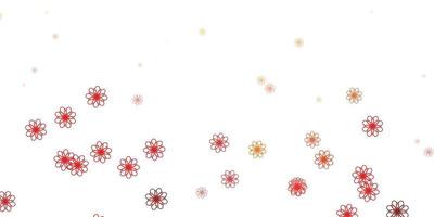 Light Red, Yellow vector natural layout with flowers.