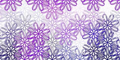 Light Purple, Pink vector doodle texture with flowers.