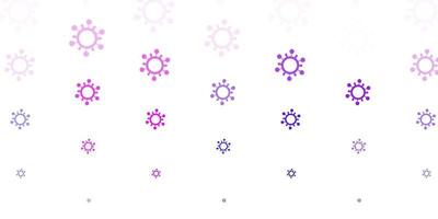 patrón de vector púrpura claro, rosa con elementos de coronavirus.
