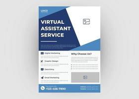 Virtual assistant service flyer template