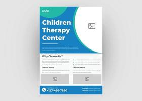 Child therapy flyer template vector
