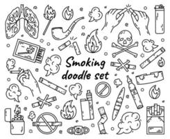 Cigarette smoking vector set of bad habits