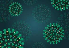 Green coronavirus COVID-19 flying in the air background vector