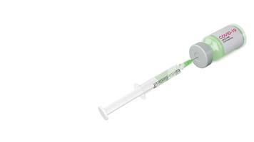 Covid-19 vaccine bottle with syringe, coronavirus vaccine