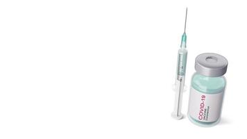 flacon de vaccin covid-19 avec seringue, vaccin contre le coronavirus video