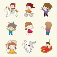 kids happy playig vector illustration