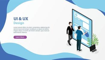 ui ux interfaz de usuario y sitio web de banner de experiencia de usuario vector