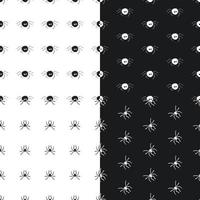 Seamless patterns with spiders. Vector Halloween backgrounds