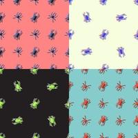 Seamless patterns with spiders. Vector Halloween backgrounds