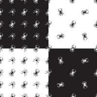 Seamless patterns with spiders. Vector Halloween backgrounds