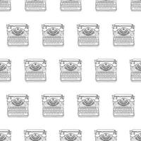 Seamless pattern with vintage typewriters vector illustrations