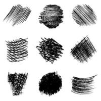Artistic vector set of pencil hatching. Hand drawn collection