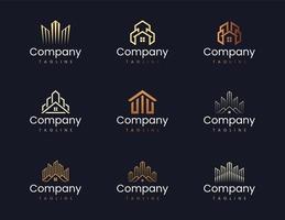 plantilla de diseño de logotipo de construcción y construcción vector