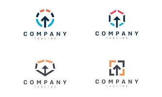 abstract geometric up arrow design suitable for smart entry tech logo vector