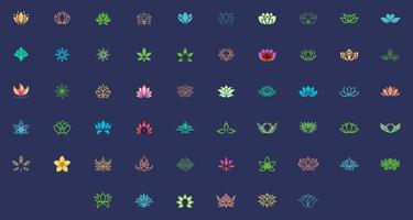 Abstract flower logo template set vector