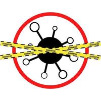 Virus Influenza pandemic. Danger warning icon. Medicine disease vector