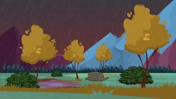 montañas ventosas y lluviosas en otoño video