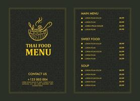 Thai soup restaurant menu vector design template