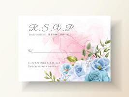 elegante tarjeta de invitación de boda floral acuarela vector