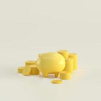 3d rendering coin objects, Simple financial related icons photo