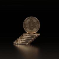 3D render concepto de bitcoin. nuevo dinero virtual. moneda criptográfica foto