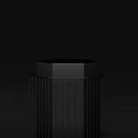 3D Awards podium in harmony with black color, winner mock up. photo