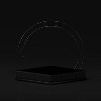 3D Awards podium in harmony with black color, winner mock up. photo