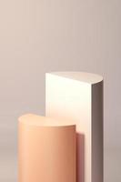 3D Awards podium in harmony with orange color, winner mock up. photo