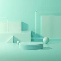 3d Mock up geometric shape podium for product design photo