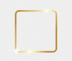 Gold shiny glowing frame background. Golden luxury vintage realistic vector