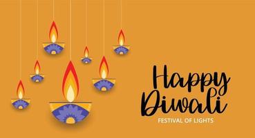 feliz diwali festival de diseño vectorial. vector