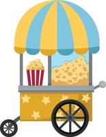 cart stall and popcorn vector