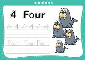 Connecting dot and printable numbers exercise vector