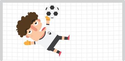 A goalkeeper saving a soccer ball on a possible goal vector