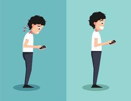 Best and worst positions for playing smart phone vector