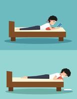 Best and worst positions for read a book vector