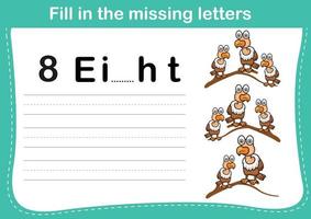 Fill in the missing letters vector