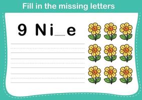 Fill in the missing letters vector